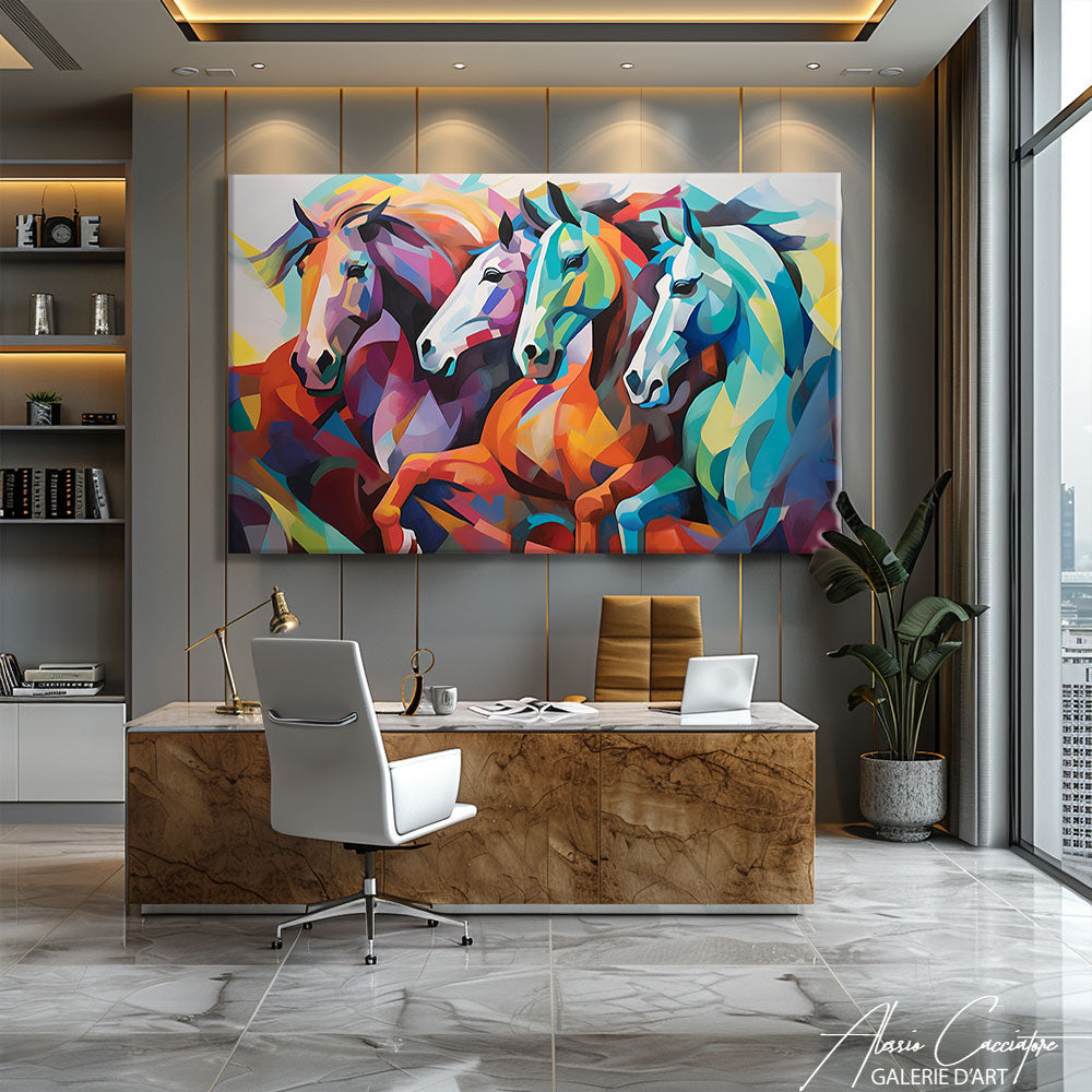 tableau chevaux couleur