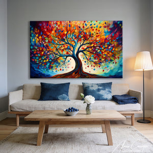 TABLEAU ARBRE DE VIE COLORÉ