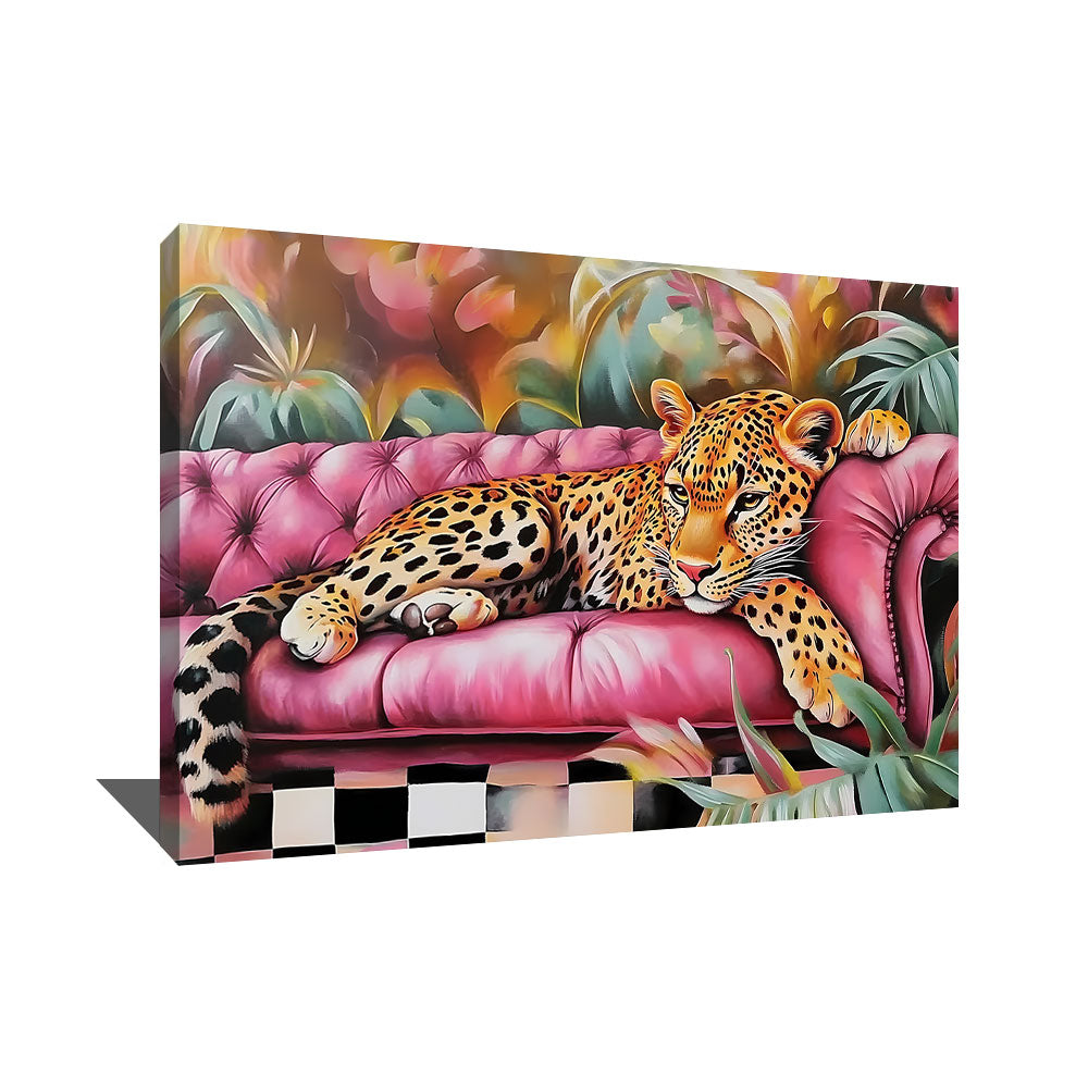 TABLEAU LÉOPARD ROSE