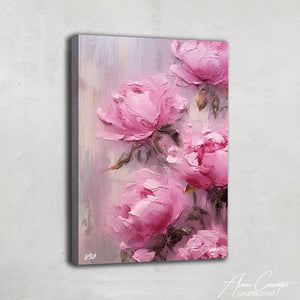 peinture pivoines roses