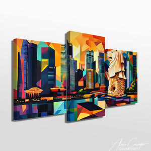 Tableau Triptyque Contemporain