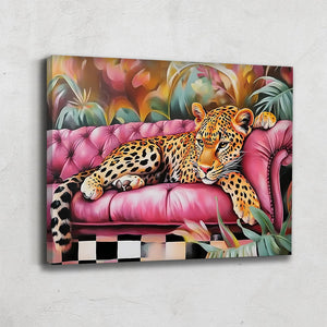 TABLEAU LÉOPARD ROSE