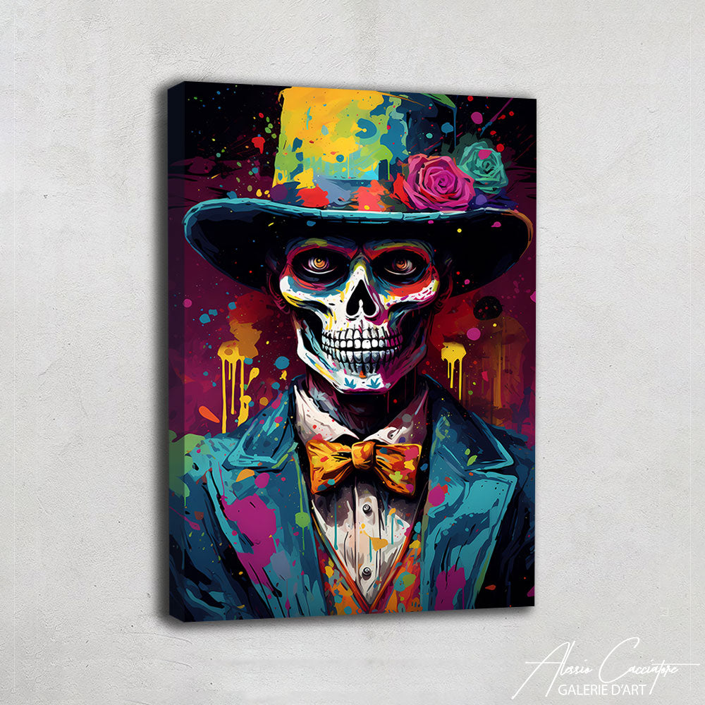 tableau tête de mort mexicaine