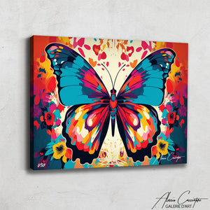 tableau fleurs papillon