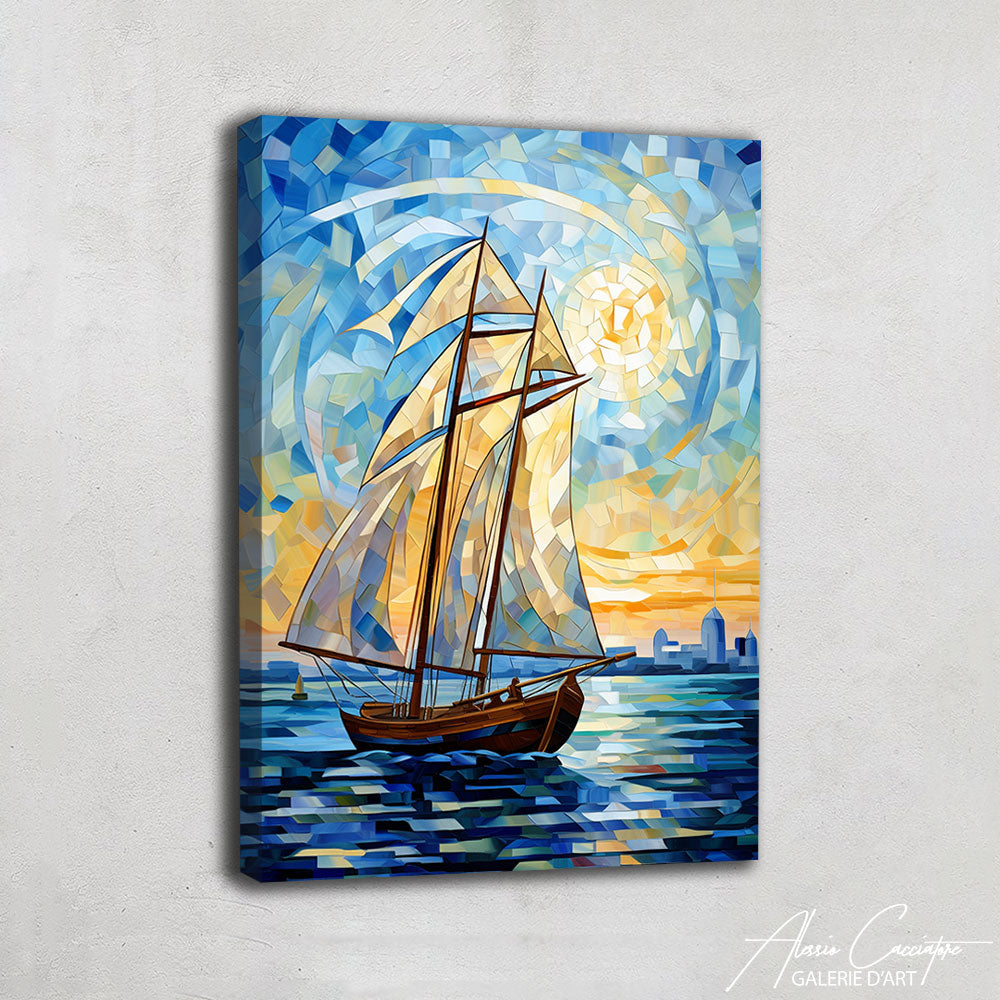 tableau bateau abstrait