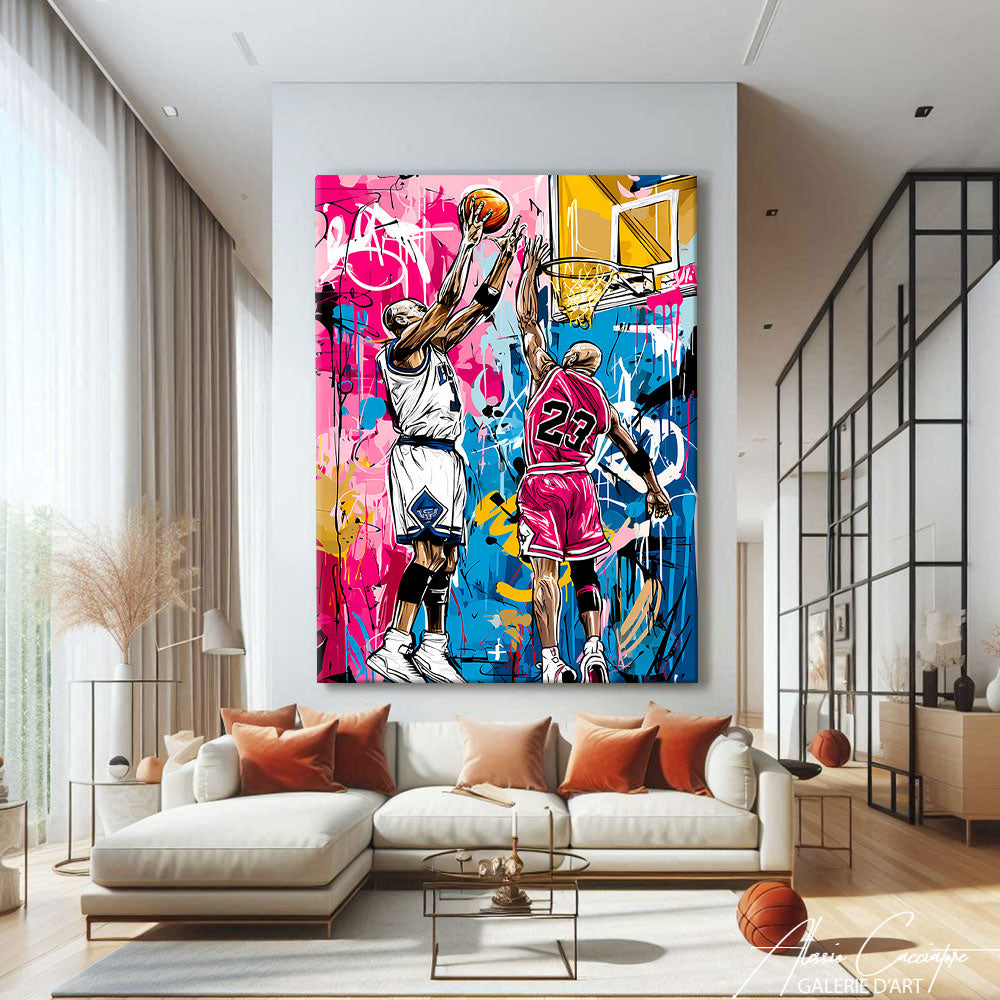 TABLEAU BASKET COLORÉ