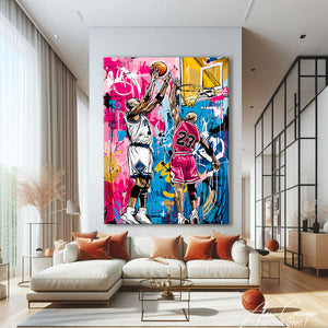 TABLEAU BASKET COLORÉ