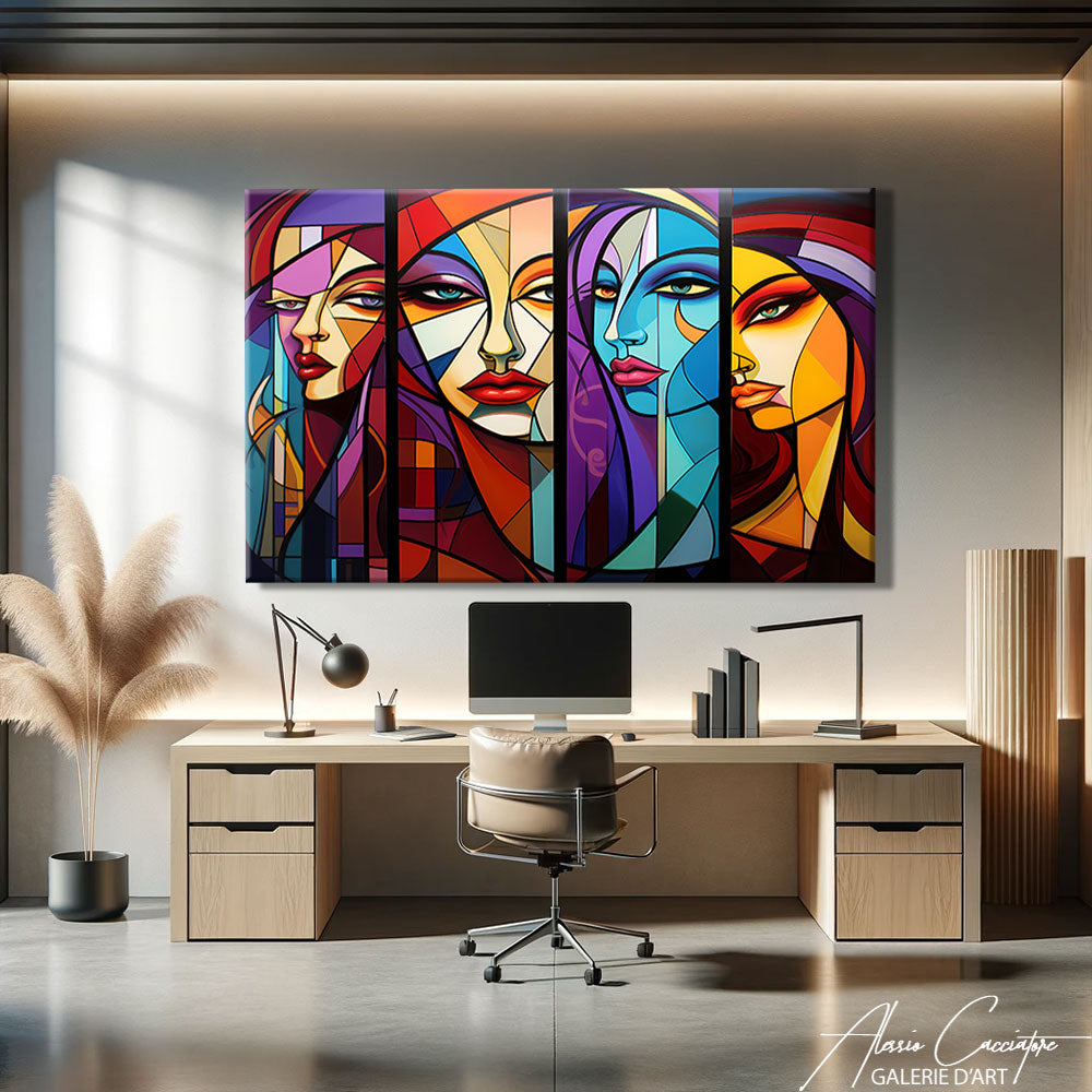 tableau cubiste femme