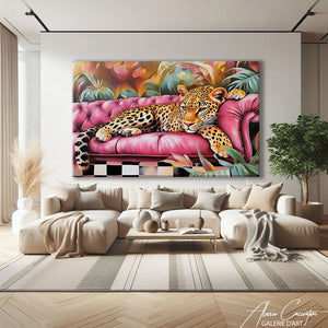 TABLEAU LÉOPARD ROSE