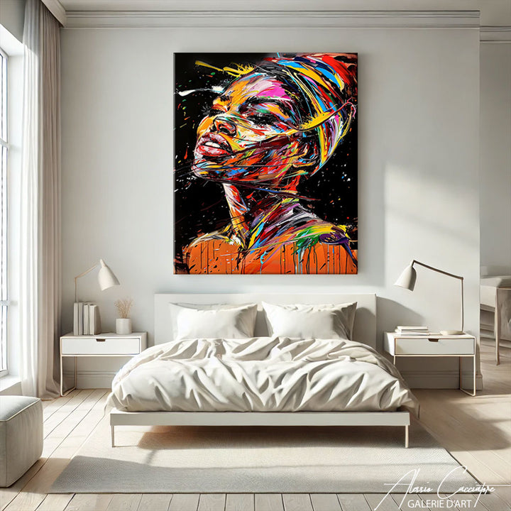 Tableau Femme Africaine de Profil
