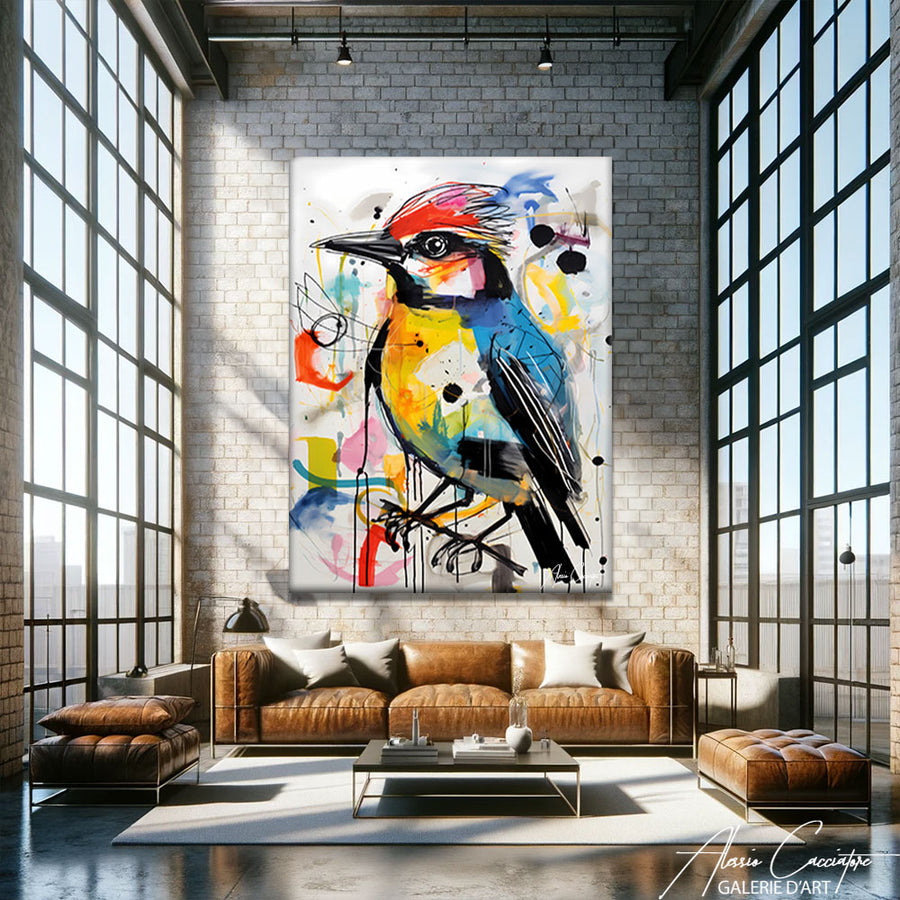 Peinture Oiseau Aquarelle – mise en situation