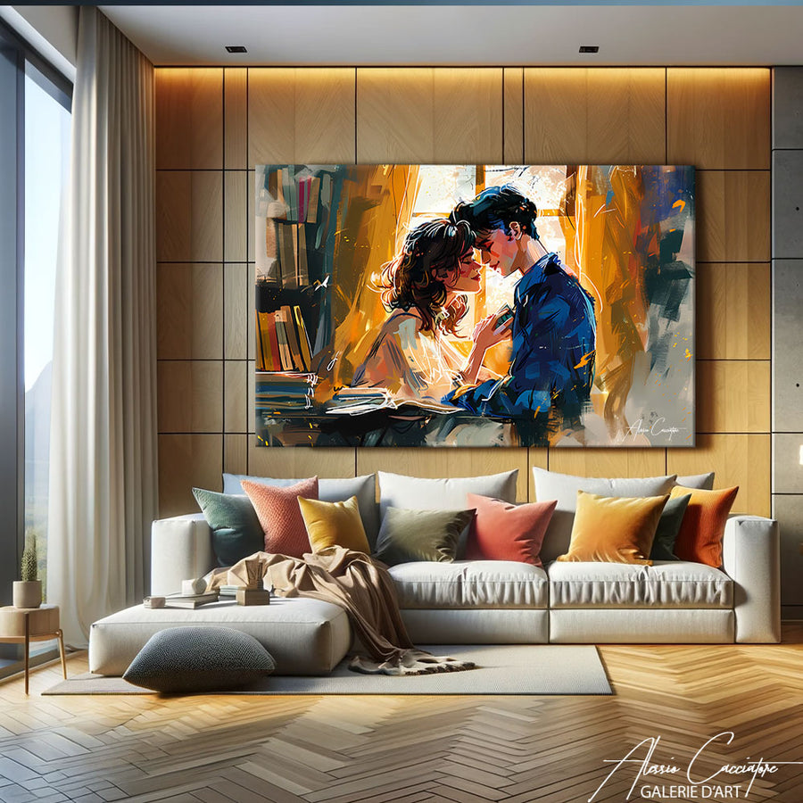 Peinture Couple Amoureux – mise en situation
