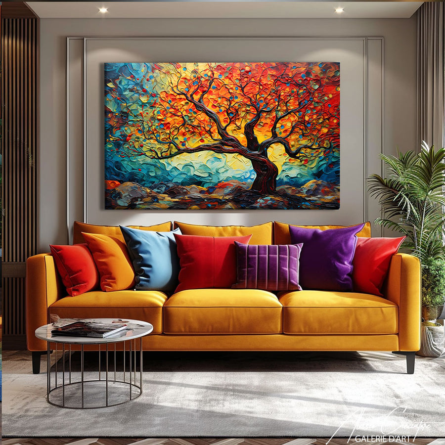 peinture tableau arbre de vie – mise en situation