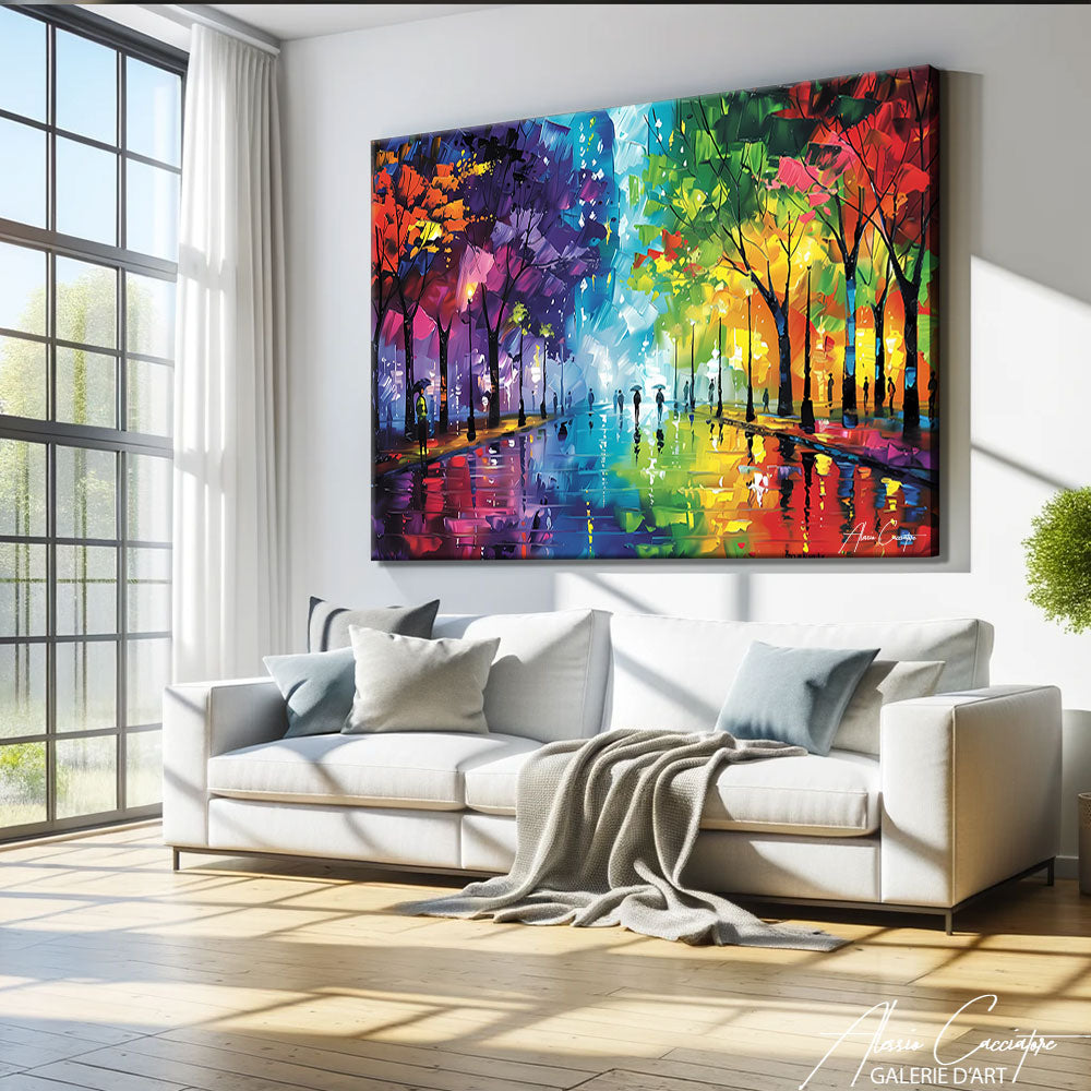 tableau arbres colorés