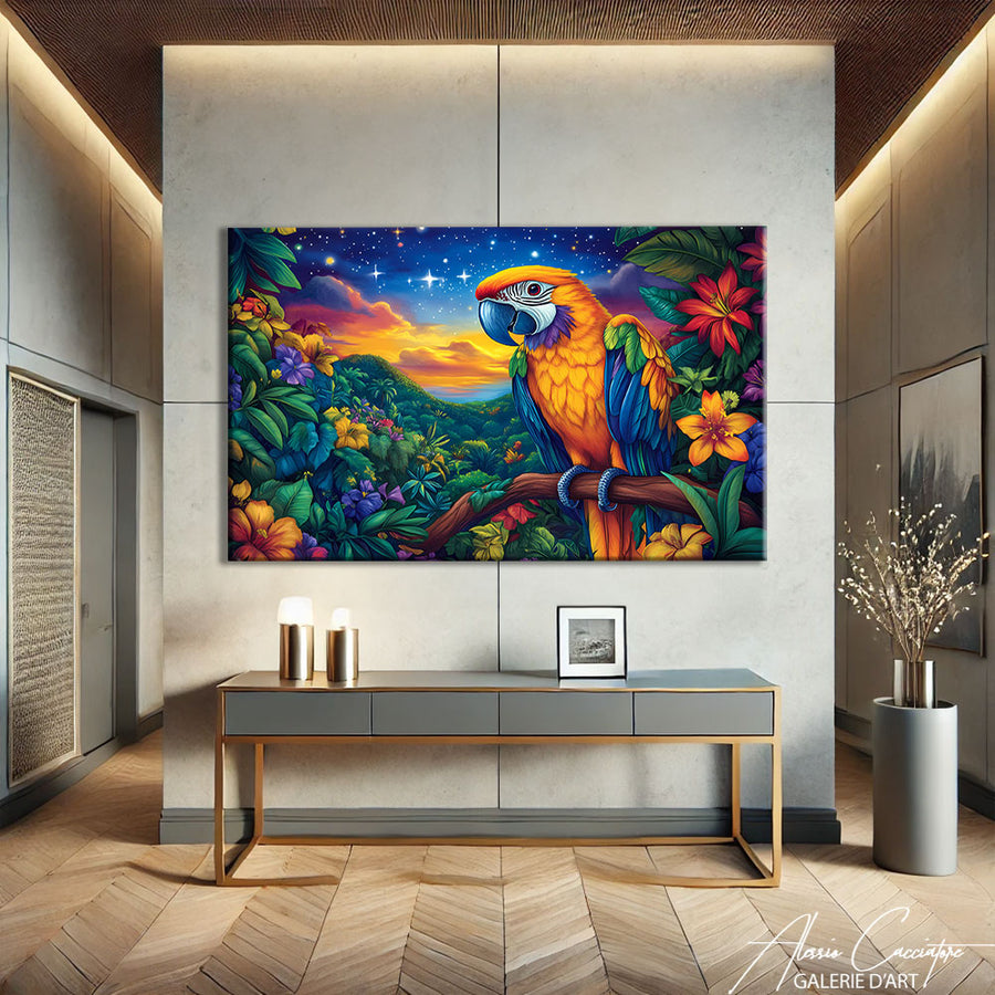 Tableau Jungle Perroquet – mise en situation
