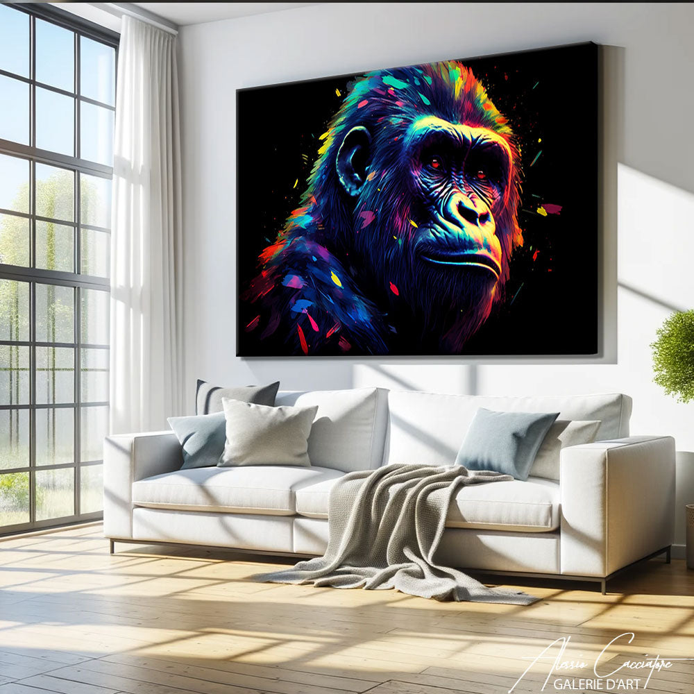 tableau gorille noir