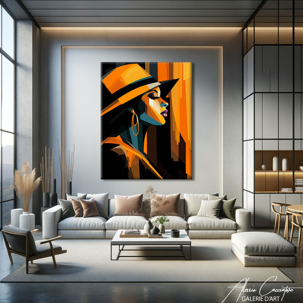 peinture art déco femme