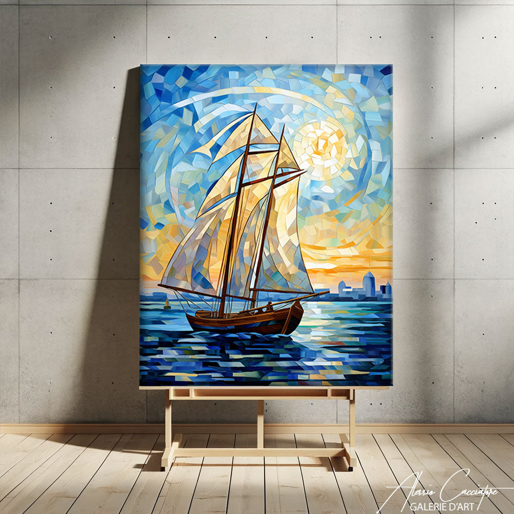 tableau voilier abstrait