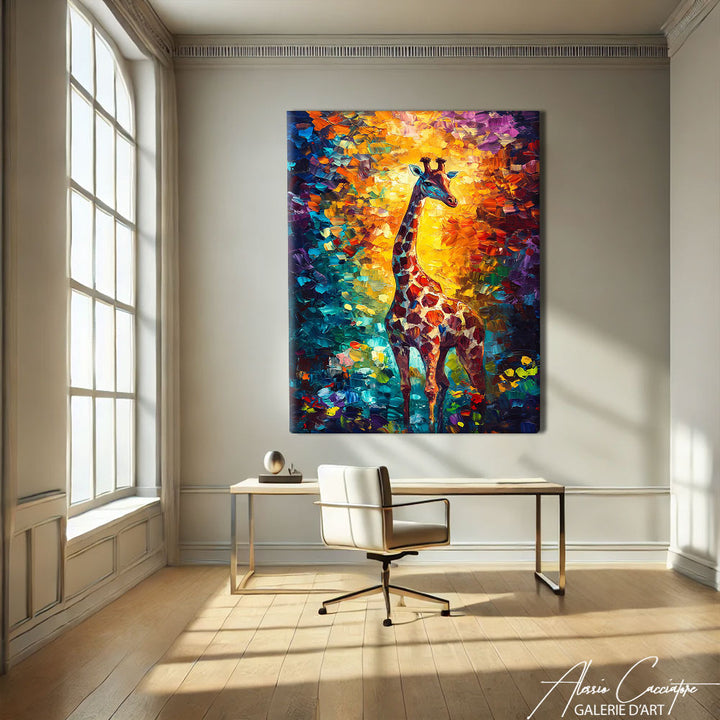 Tableau Girafe Coloré
