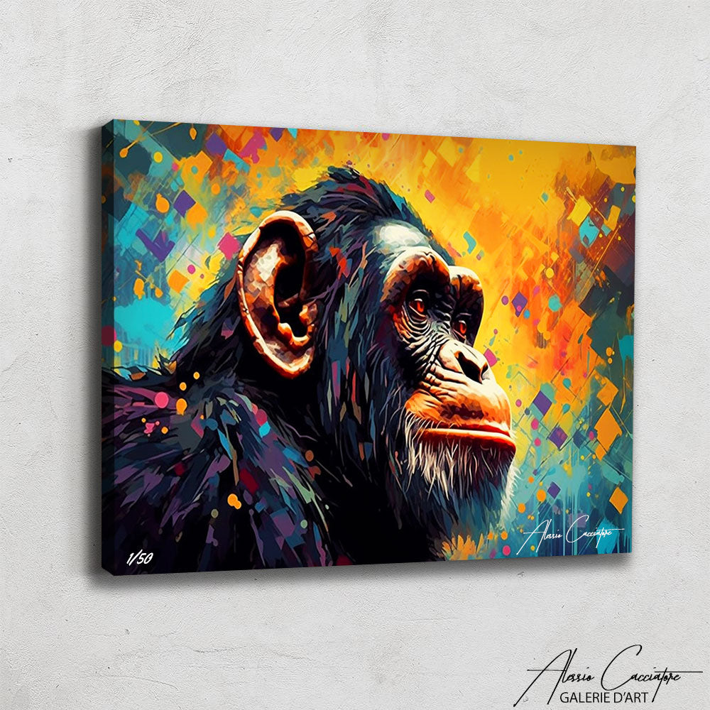 tableau singe peinture pop art