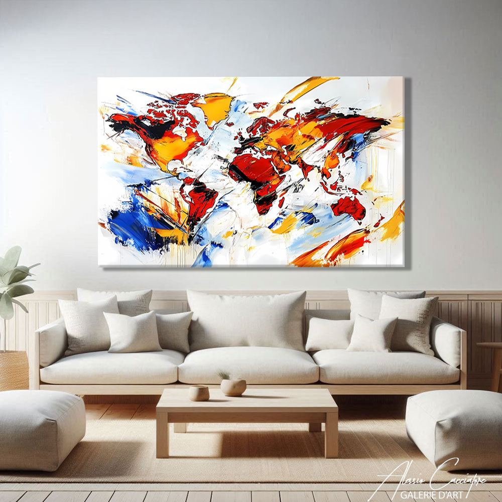 Tableau Carte Du Monde Moderne