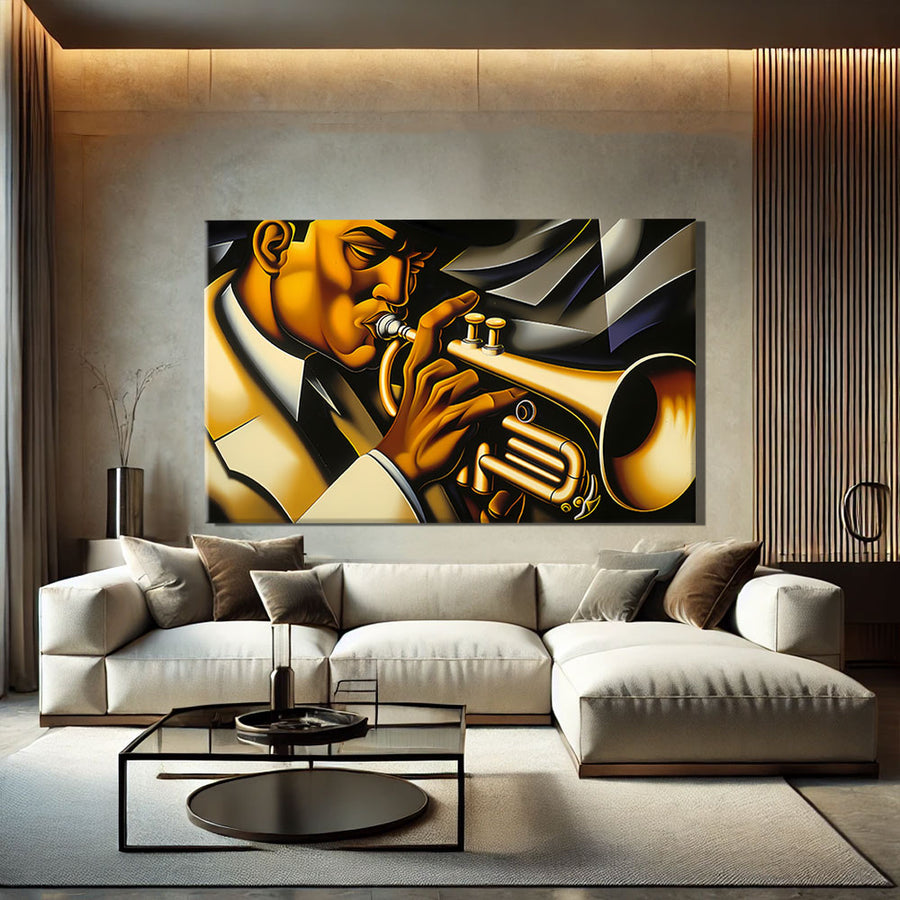 Toile Jazzman – mise en situation