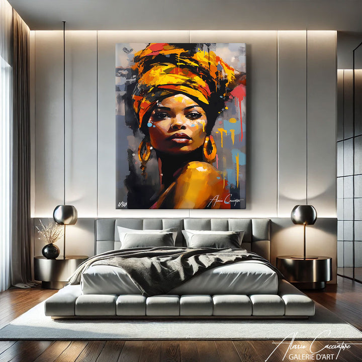 Tableau Femme Africaine Abstrait