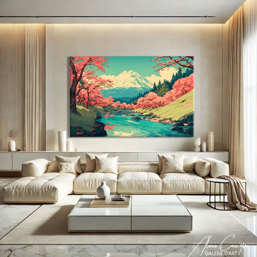 Tableau Montagne Feng Shui – mise en situation