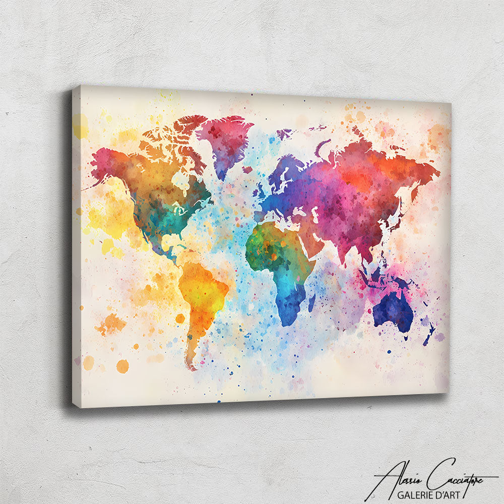 Tableau Toile Mappemonde