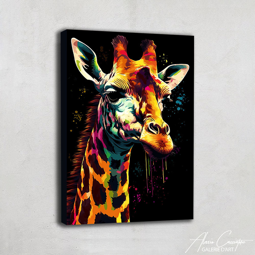 TABLEAU POP ART GIRAFE