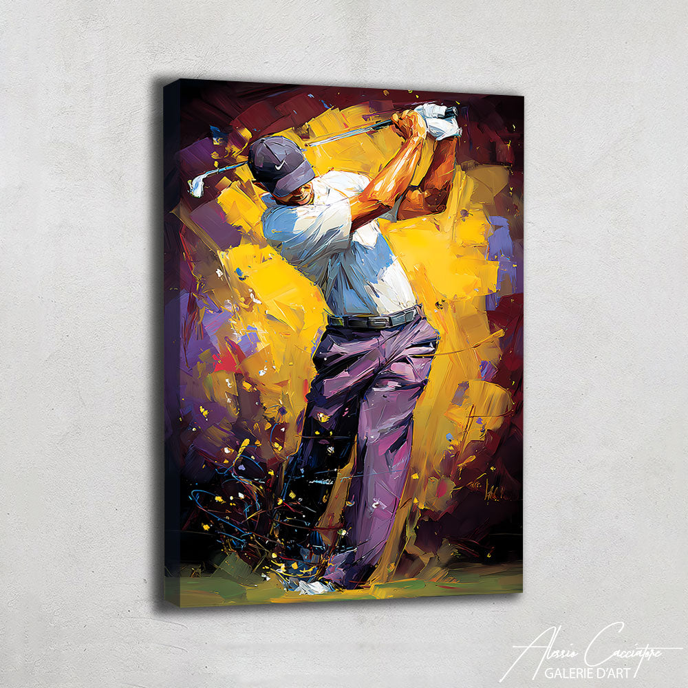 Tableau Peinture Golfeur