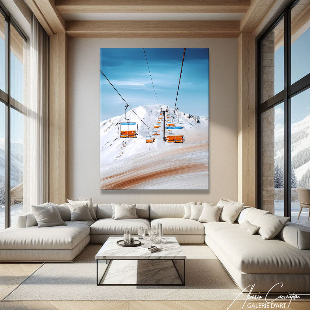 Tableau Peinture Ski