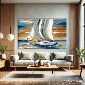 Tableau Voiliers Abstrait
