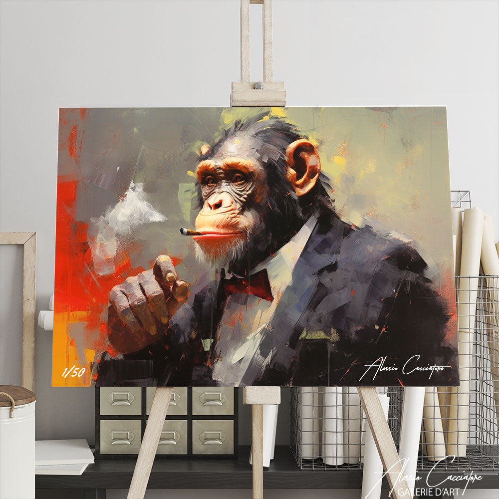 tableau singe abstrait