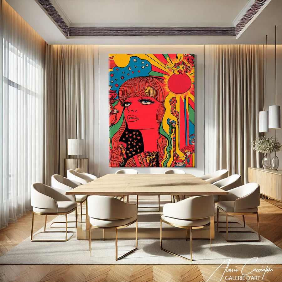 Tableau Rouge Salon – mise en situation