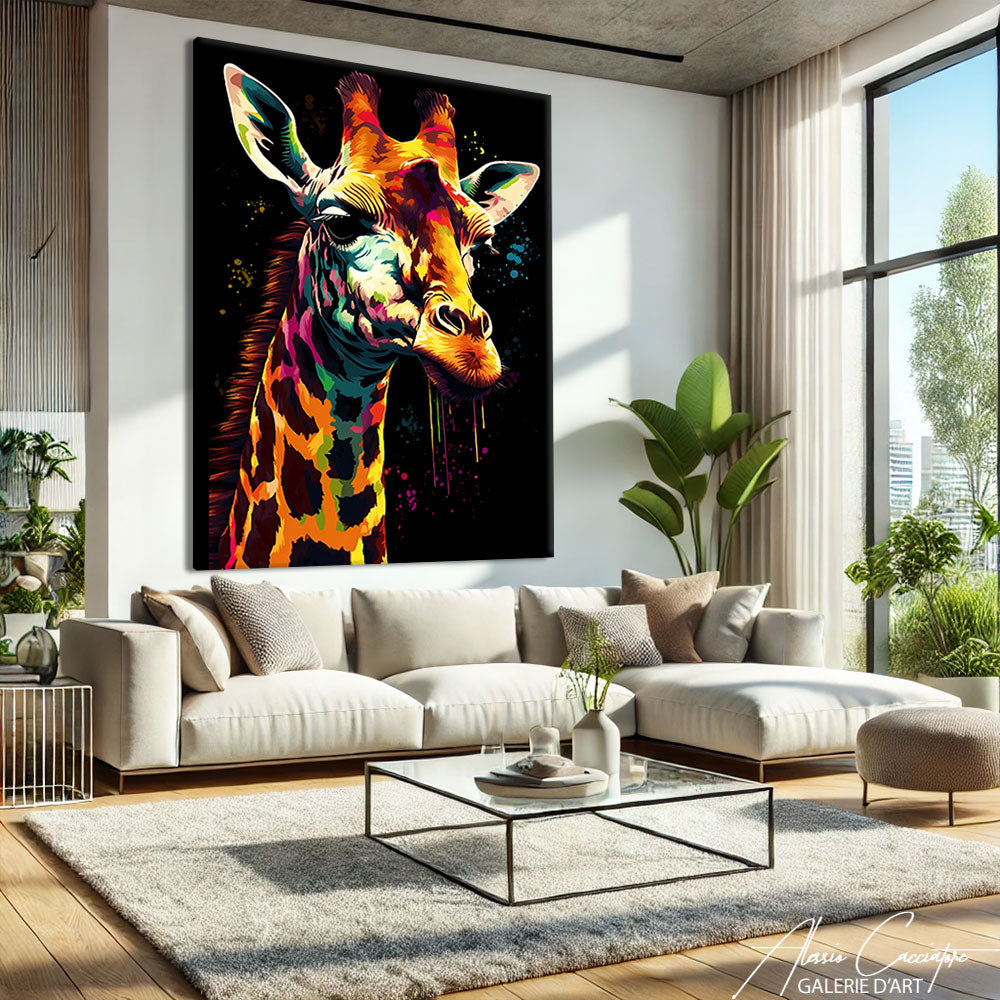 TABLEAU GIRAFE COLORE