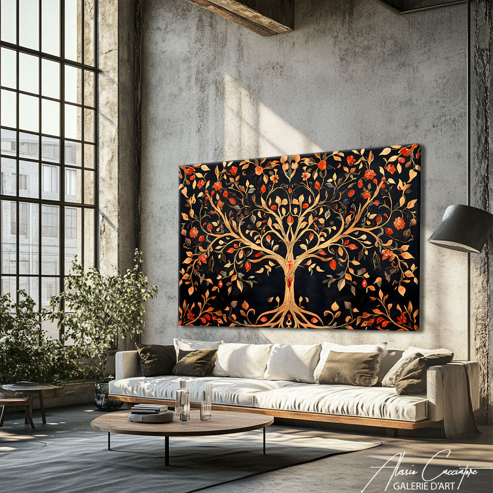 tableau arbre multicolore
