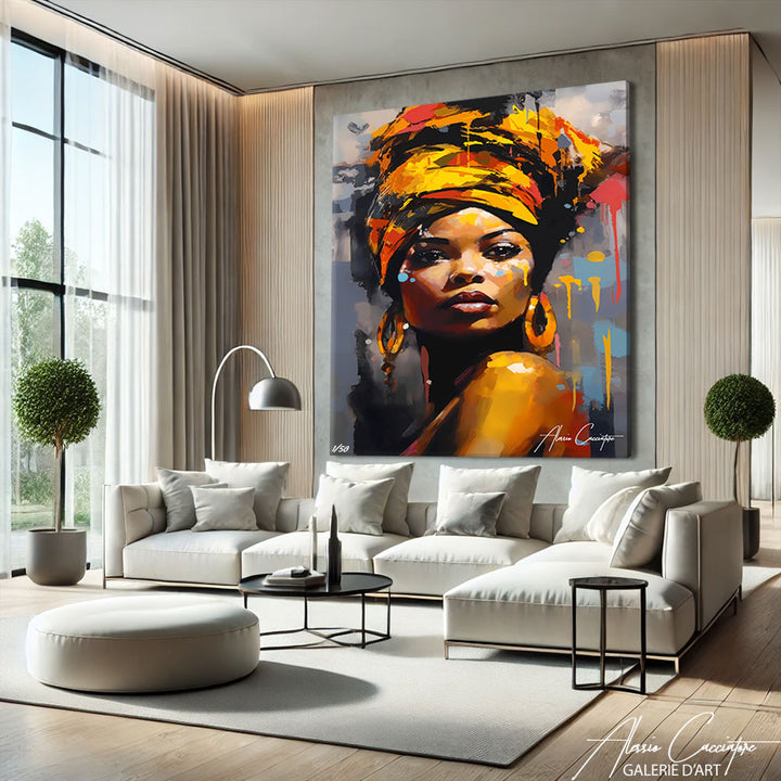 Tableau Femme Africaine Abstrait