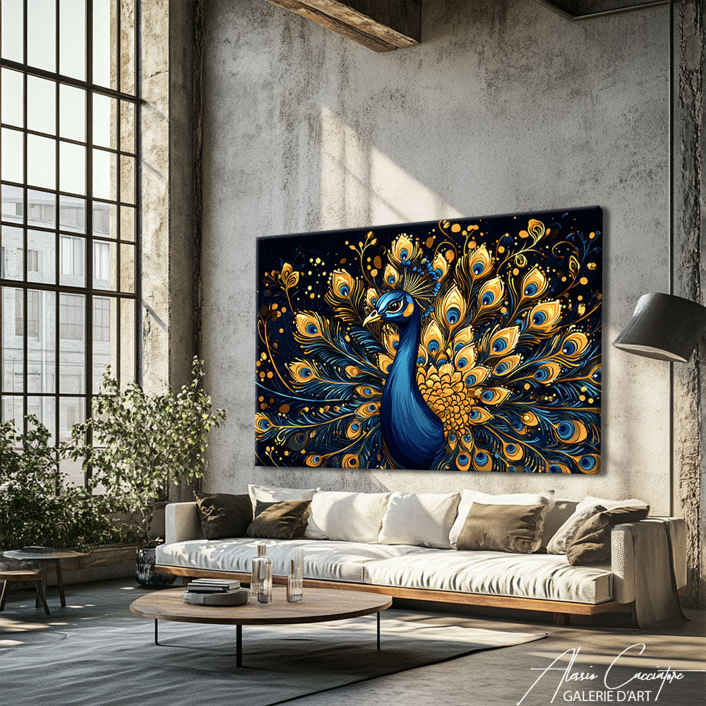 Paon peinture acrylique
