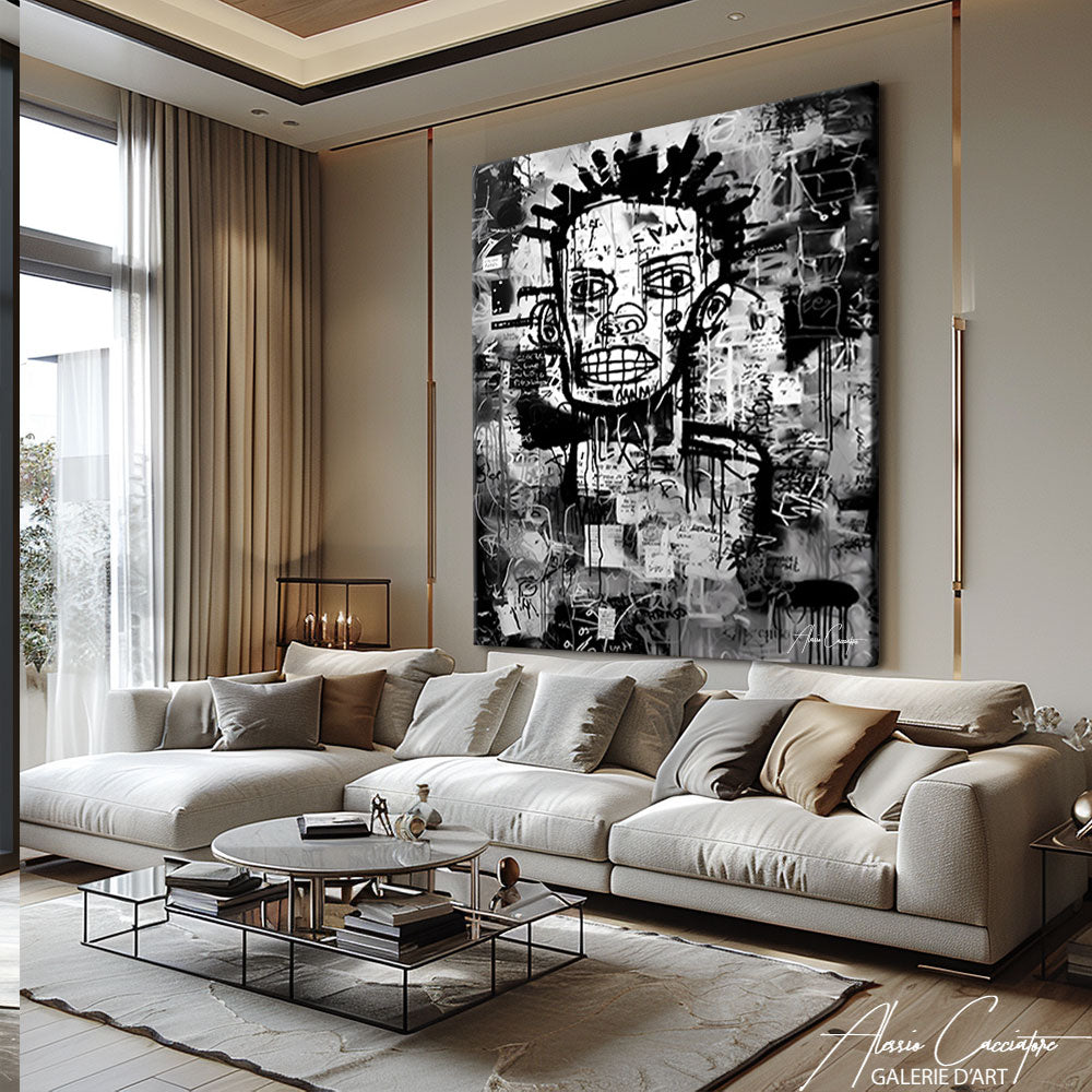peinture pop art noir et blanc