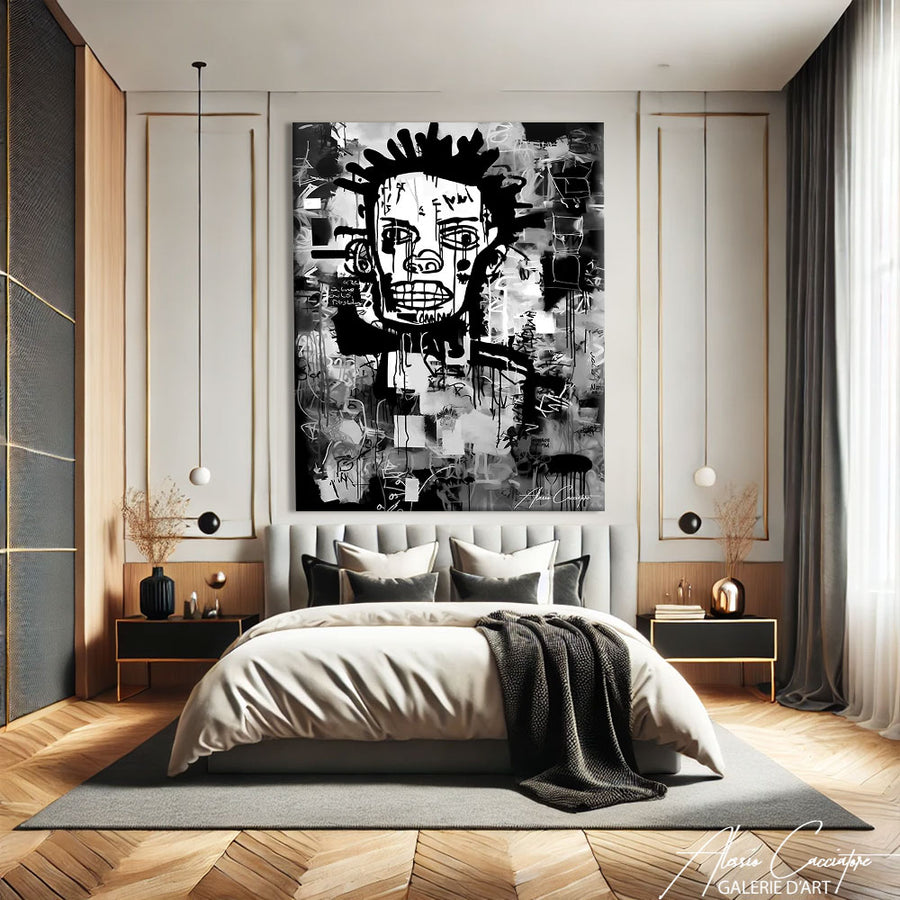 Tableau Pop Art Noir et Blanc – mise en situation