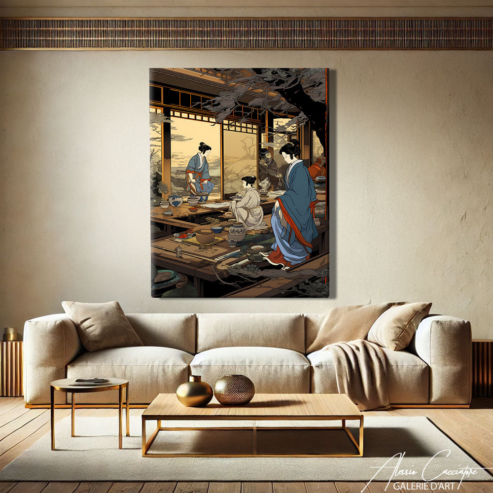 TABLEAU JAPONAIS ABSTRAIT
