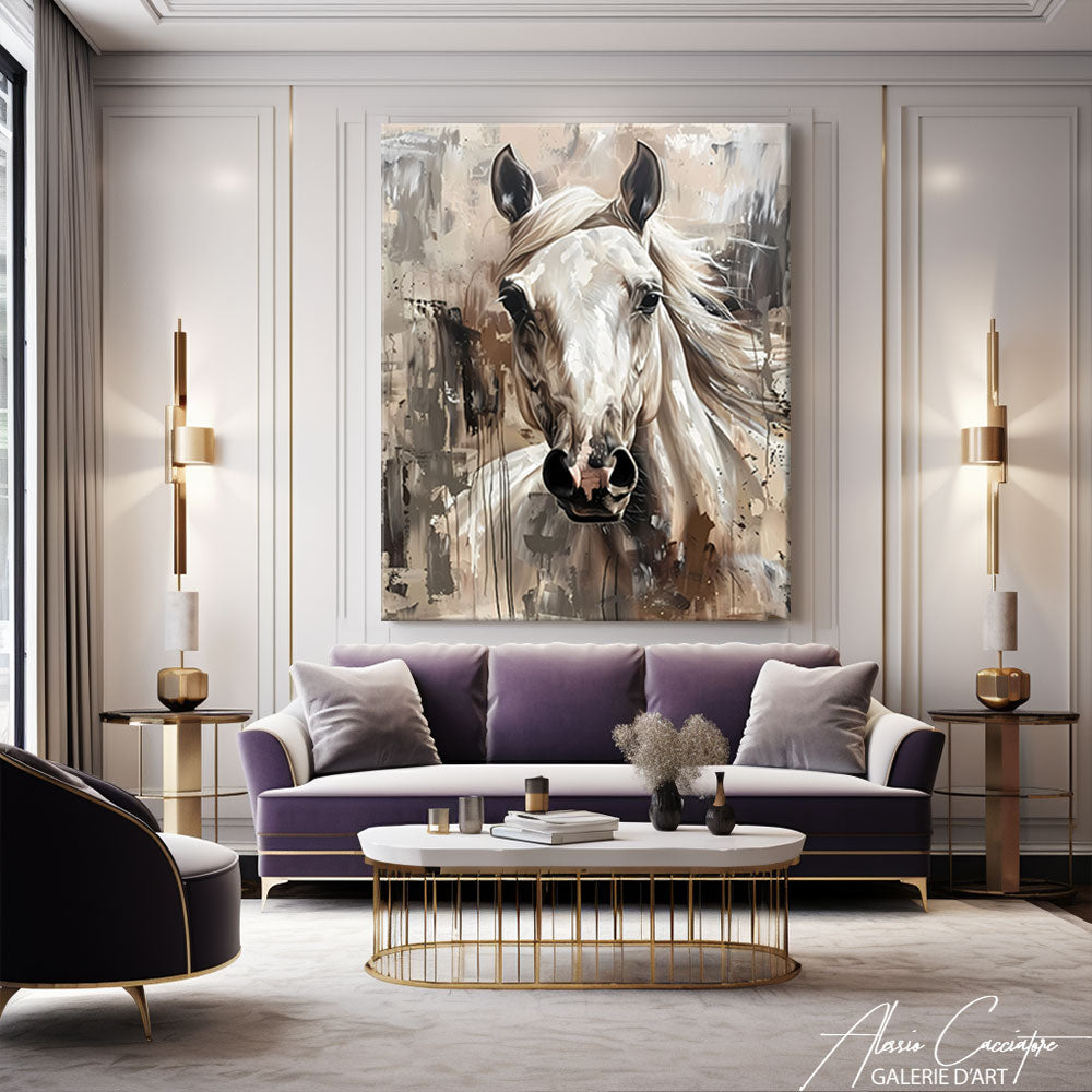 peinture cheval blanc