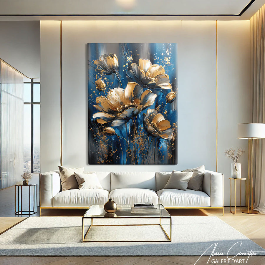 Tableau Abstrait Fleurs – mise en situation