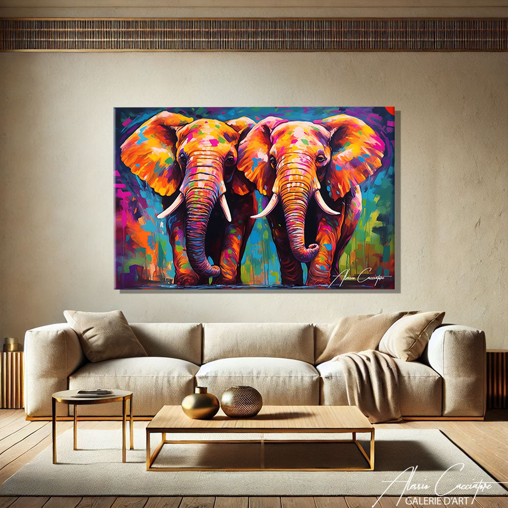 TABLEAU ANIMAUX ÉLÉPHANT
