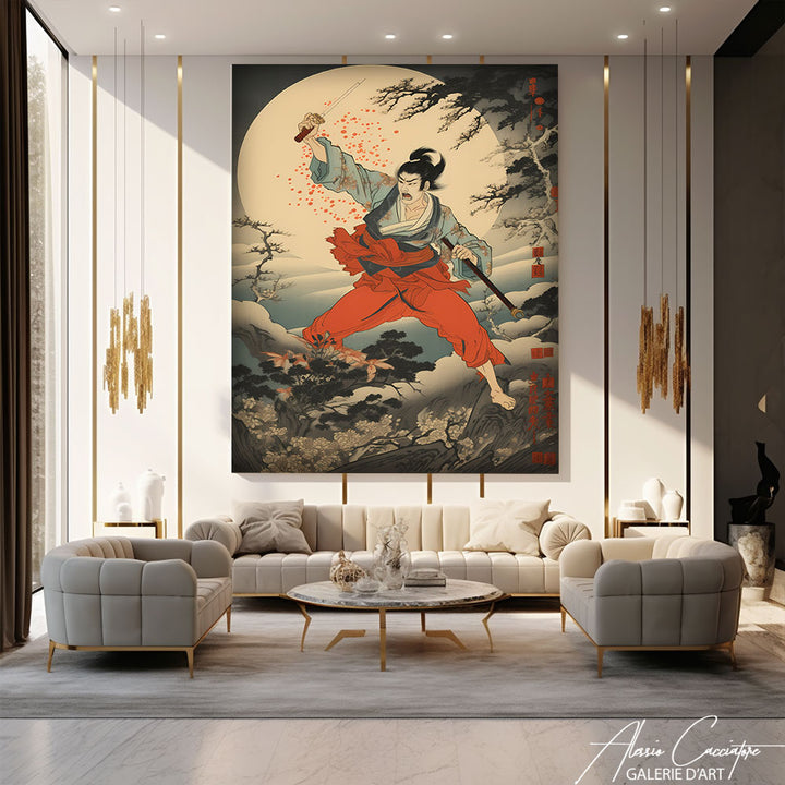 tableau japonais samourai