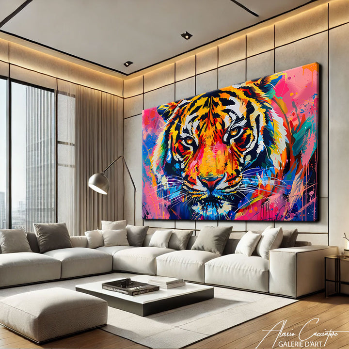 tableau tigre moderne