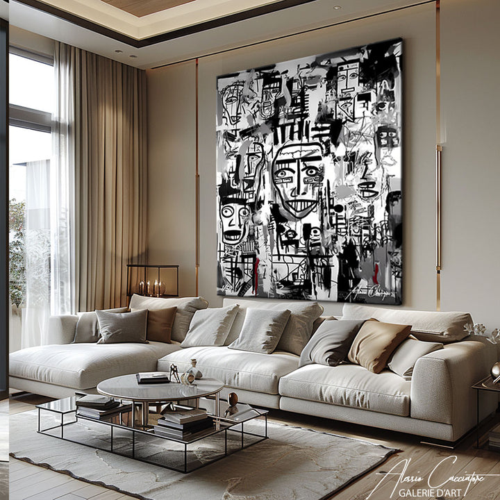 tableau pop art noir et blanc