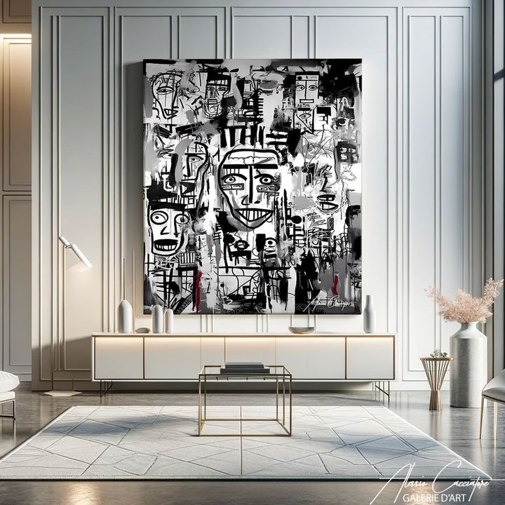 tableau pop art noir et blanc