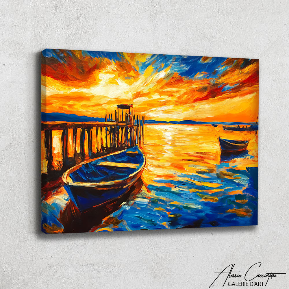 Tableau De Mer Avec Bateau